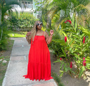 Tangerine Red Sundress Maxi