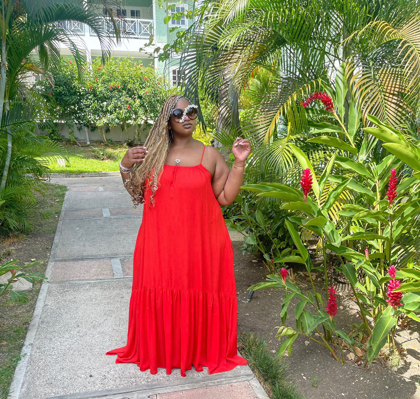 Tangerine Red Sundress Maxi