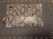 Snake print clutch