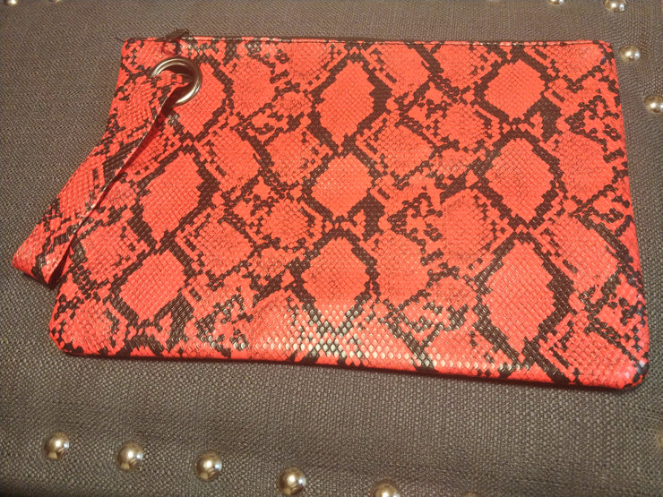 Snake print clutch