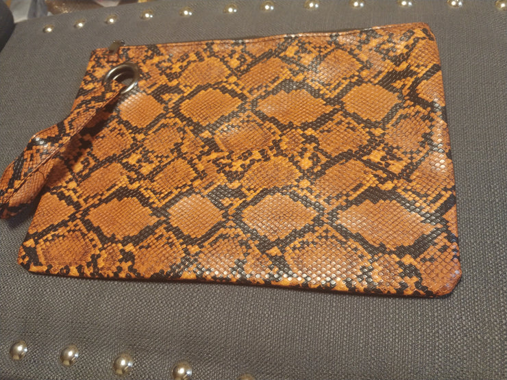 Snake print clutch