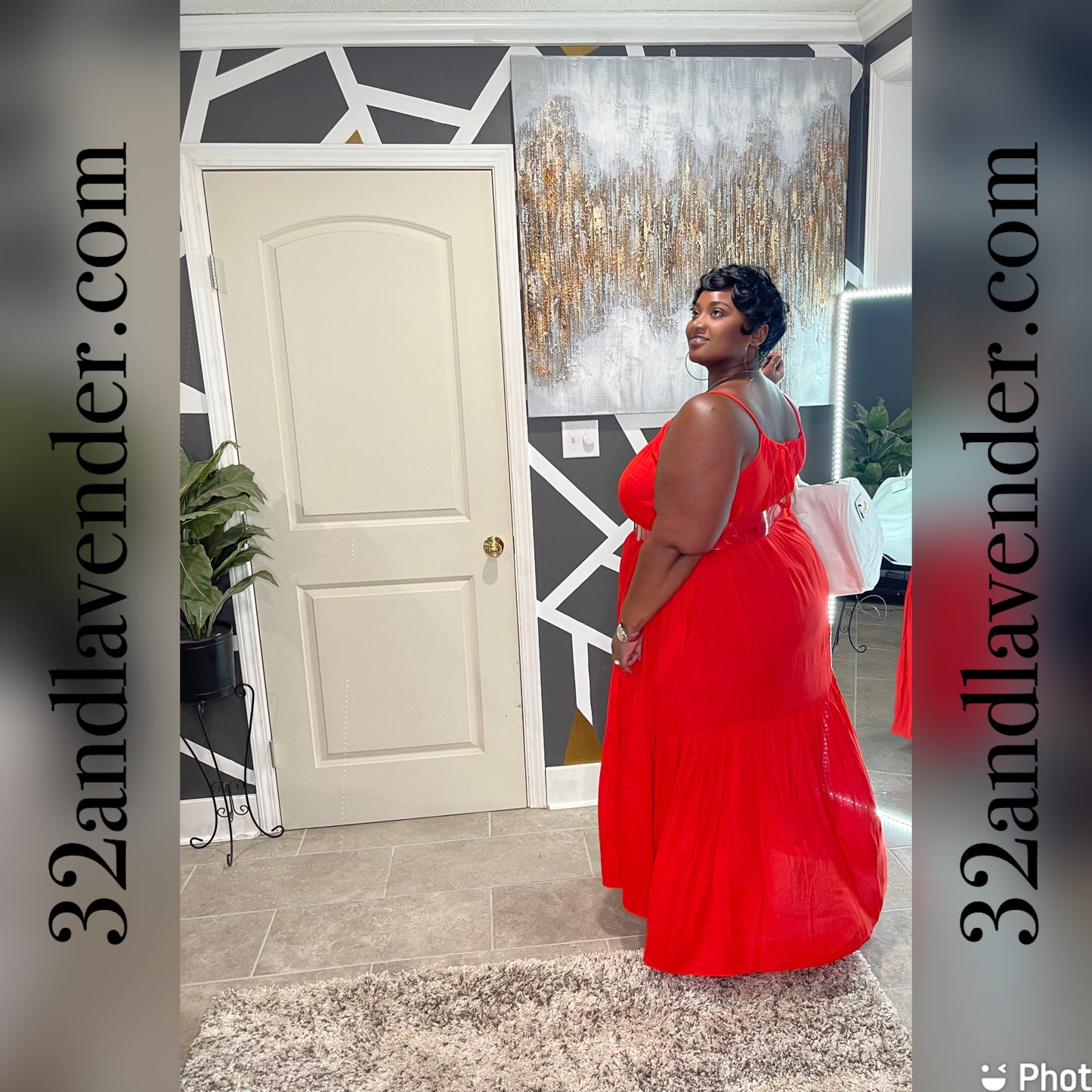 Tangerine Red Sundress Maxi