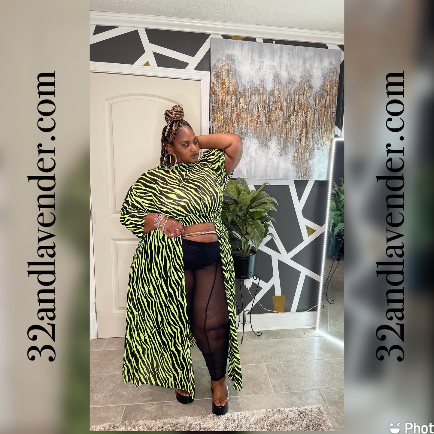Lime Zebra Body Top