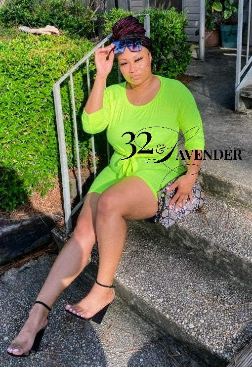 Neon green biker set