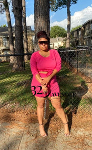 Fuschia biker set