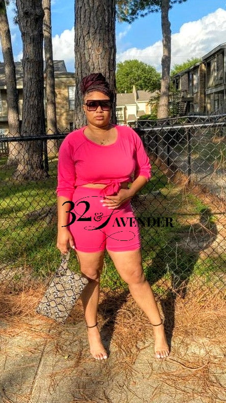 Fuschia biker set