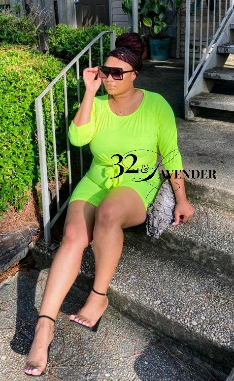 Neon green biker set