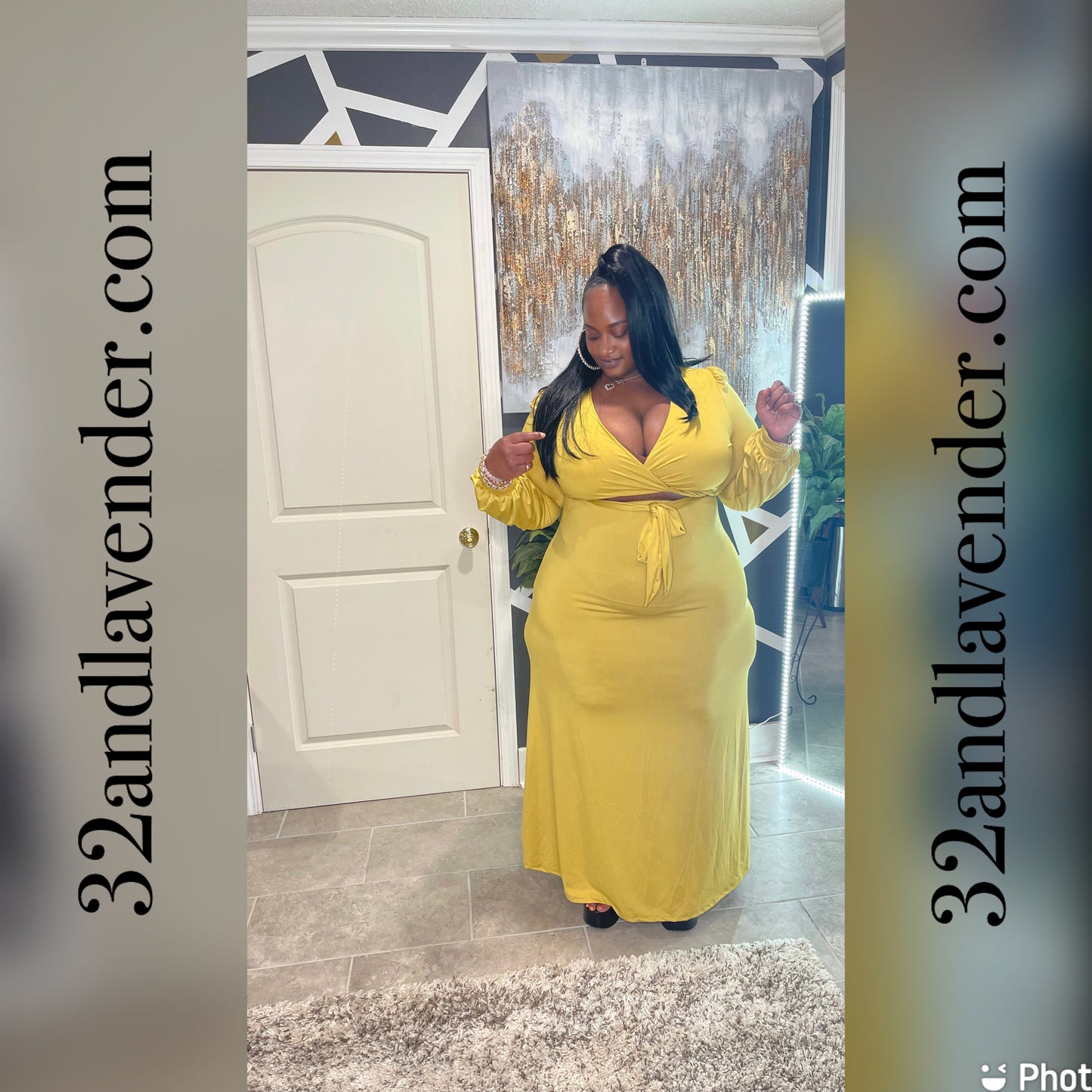 Flaunt It Dress Mustard Yellow