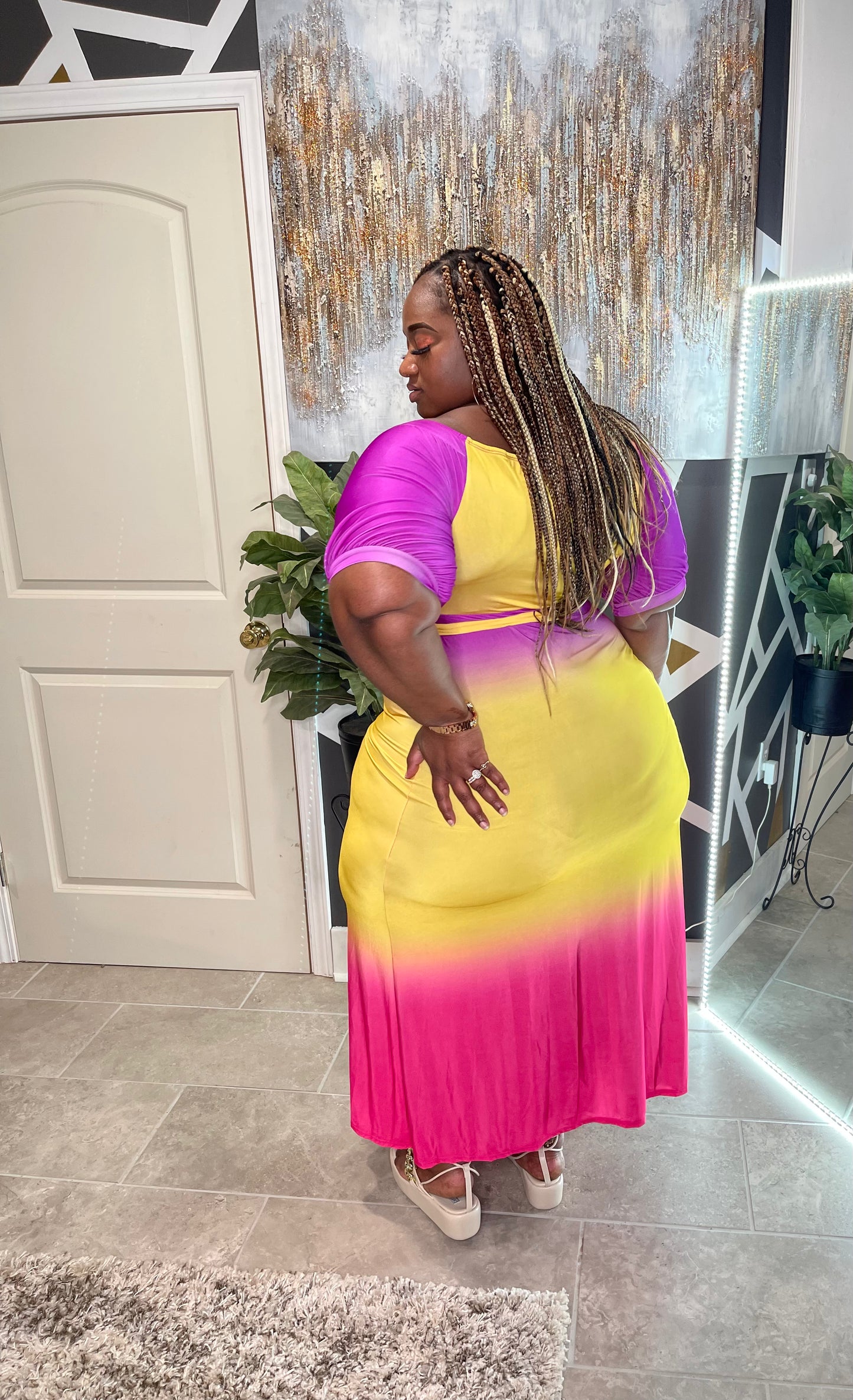 Kiss The Sunset Ombré Dress