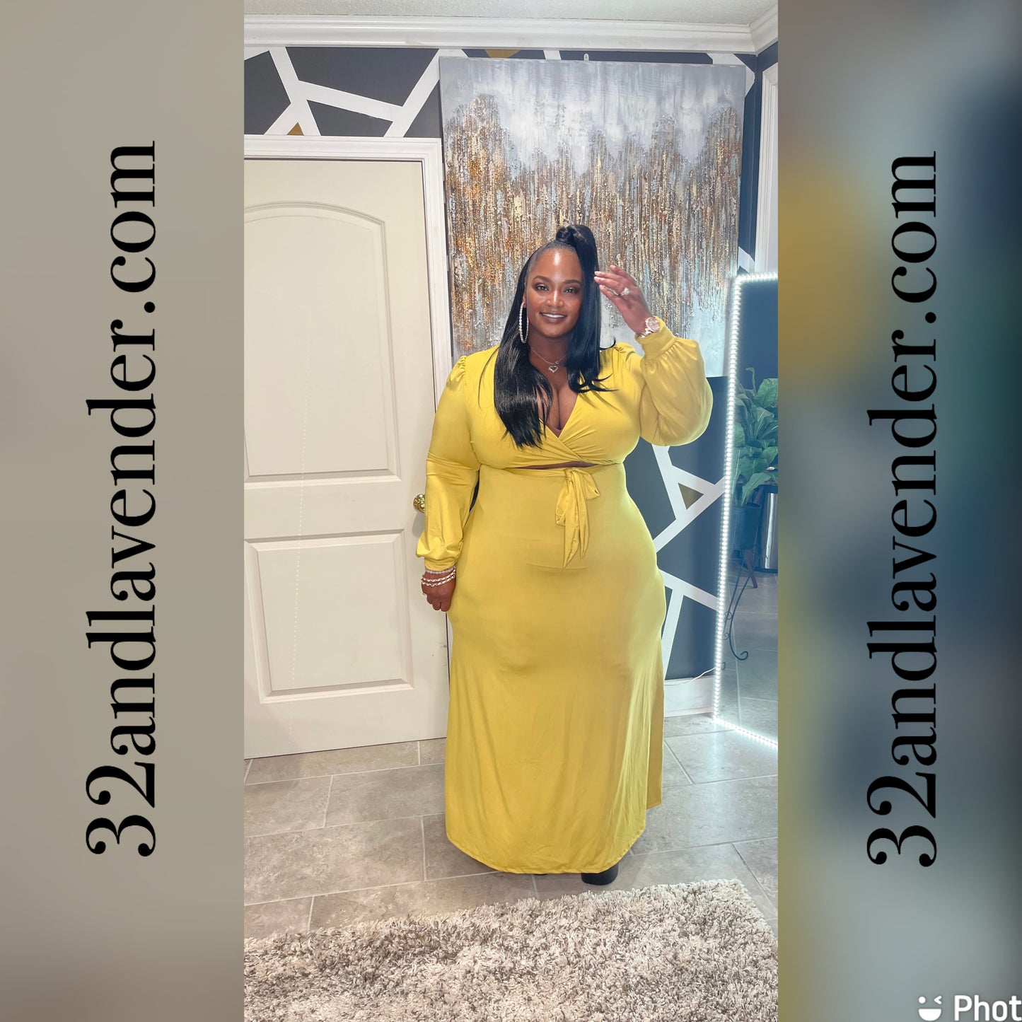 Flaunt It Dress Mustard Yellow