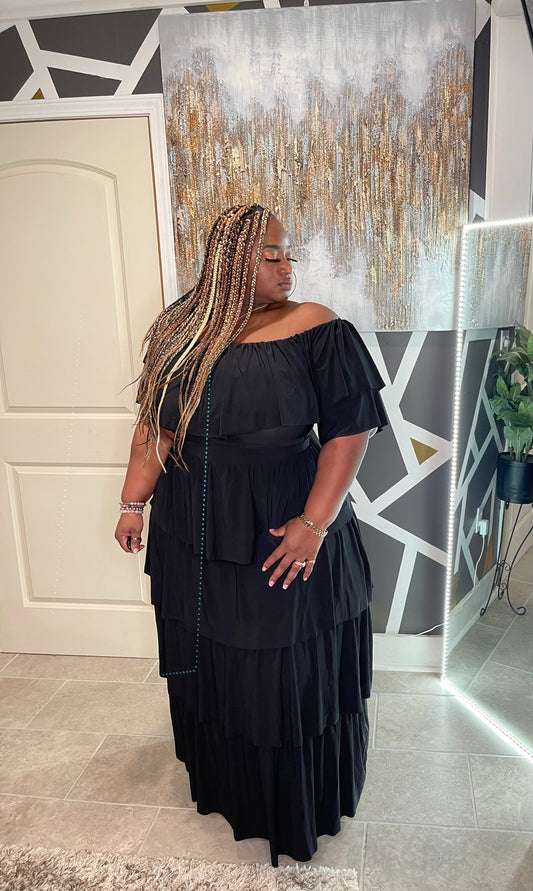 “It’s Layers To This” Dress- Black